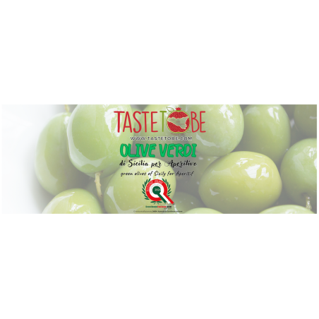 Sicilian Green Olives for Aperitif Tastetobe - Vacuum Packed - 500g