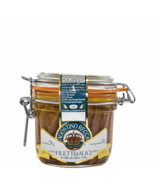 Fillets of Anchovies in Olive Oil 230g glass jar