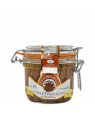 Filetti di Alici Siciliane in olio di Girasole vaso vetro da 230g