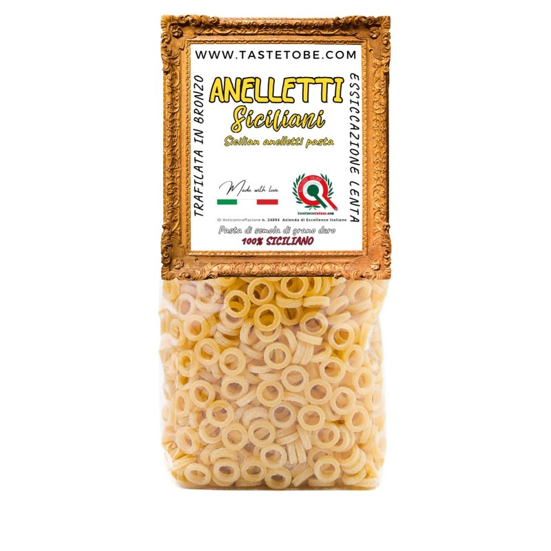 Aneletti Siciliani 500g trafilata al bronzo Box24 pezzi Aneletti Siciliani 500g trafilata al bronzo Box24 pezzi